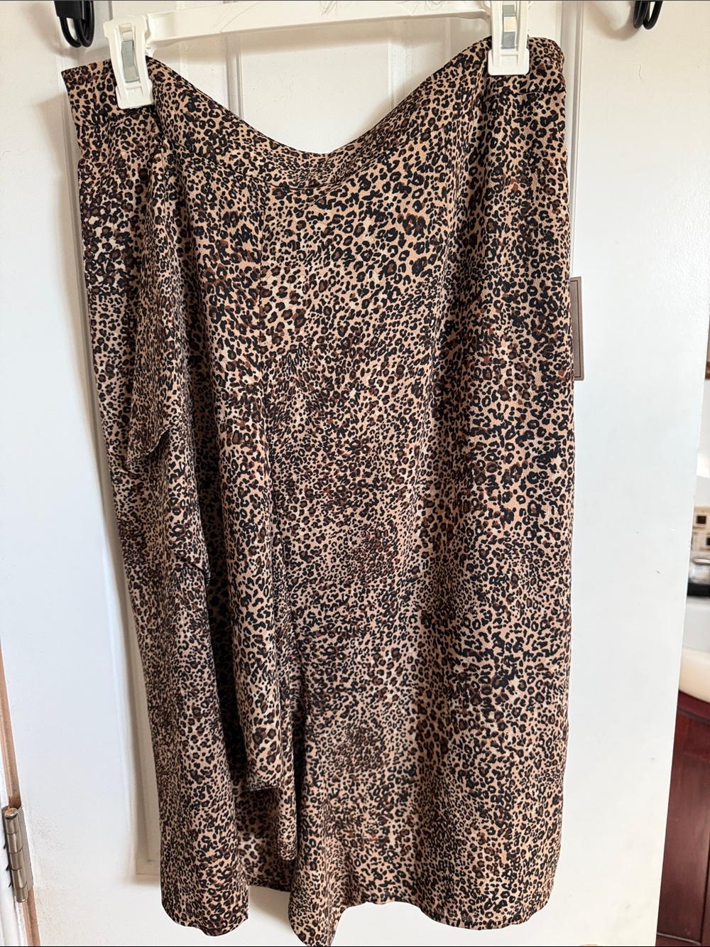 Leopard Print Midi Skirt in Brown